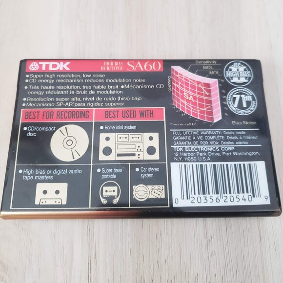 TDK SA60 High Bias Type II Blank Audio Cassette - Picture 3 of 5